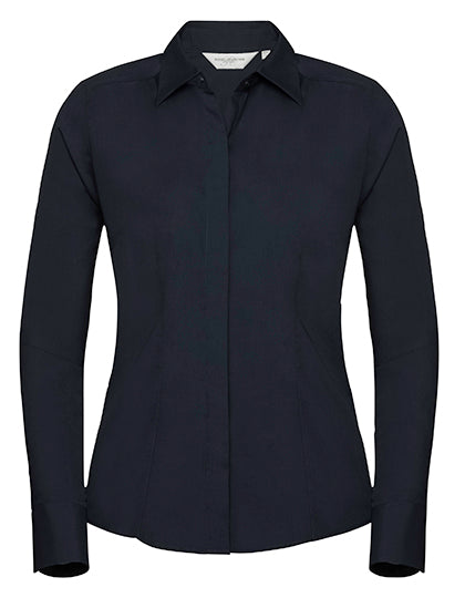 Getailleerd Poplin Damesoverhemd - Lange Mouw
