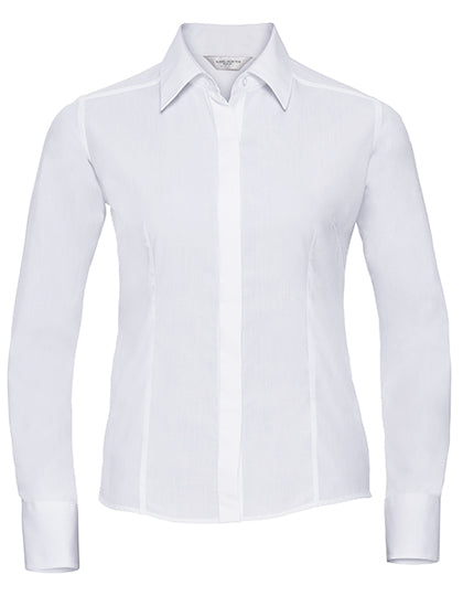 Getailleerd Poplin Damesoverhemd - Lange Mouw