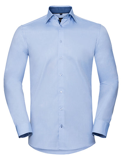 Men's LSL Tailored Contrast Herringbone Shirt