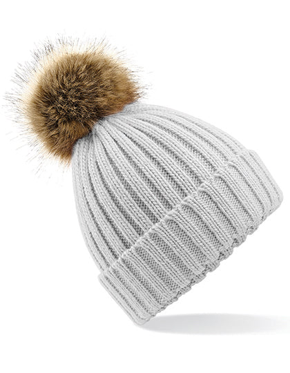 Faux Fur Pompon Chunky Beanie