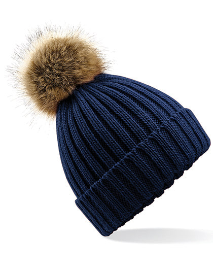 Faux Fur Pompon Chunky Beanie