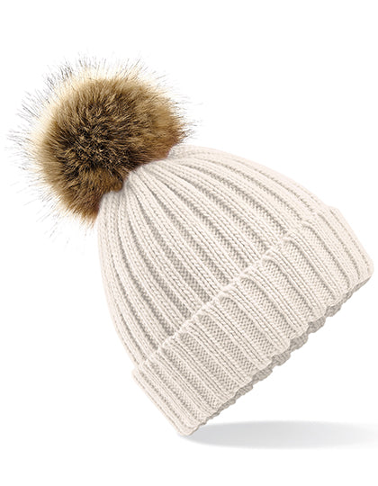 Faux Fur Pompon Chunky Beanie