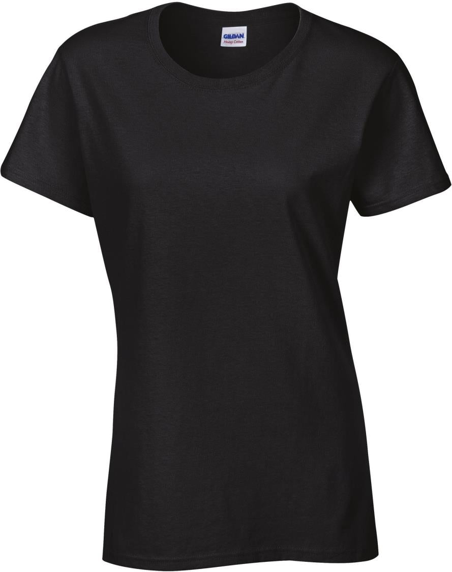 Dames-T-shirt van zware katoen, semi-getailleerd