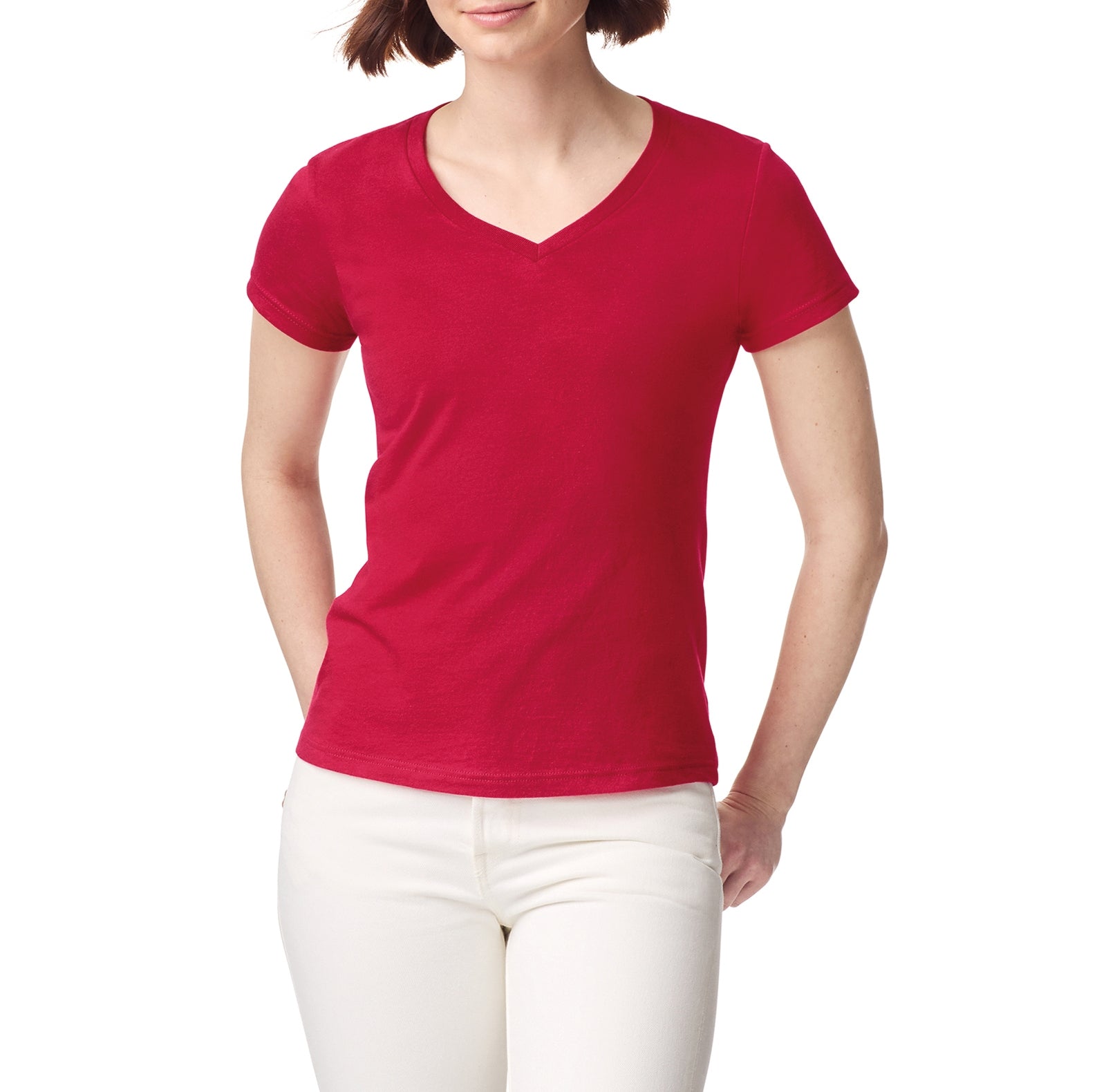 Softstyle Getailleerd Dames V-hals T-shirt