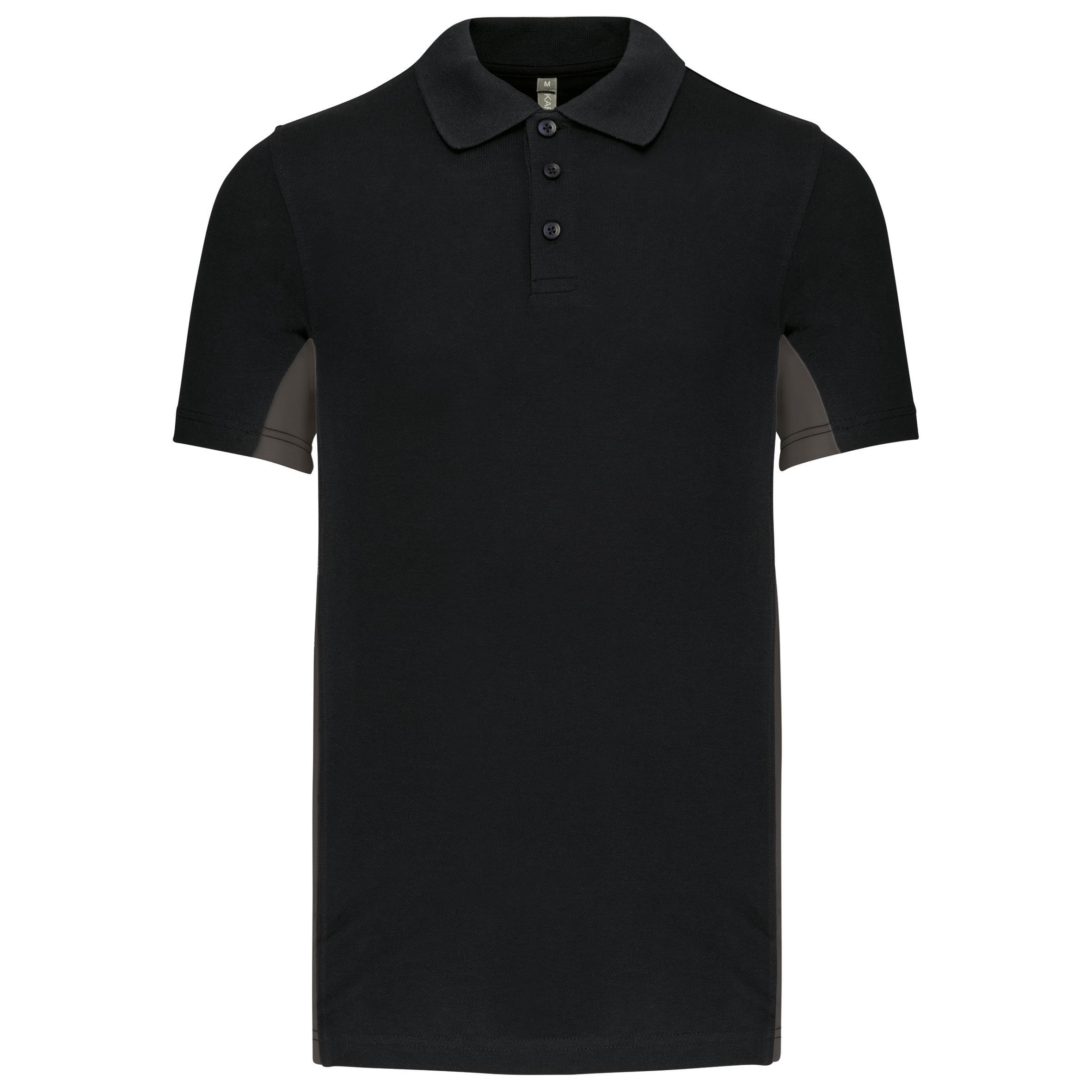 Two-tone short-sleeved pique polo shirt for men