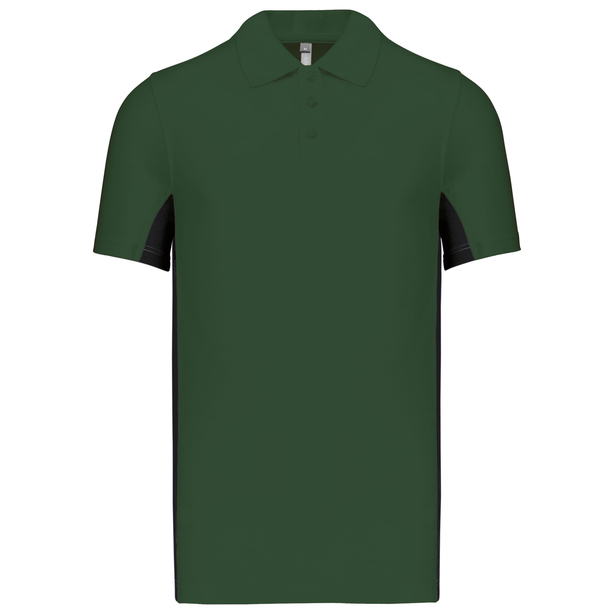 Two-tone short-sleeved pique polo shirt for men