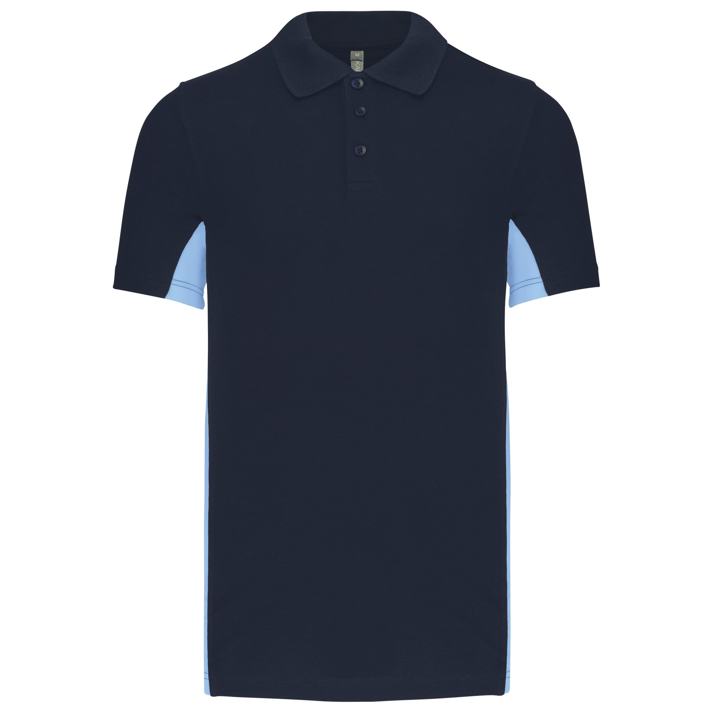 Two-tone short-sleeved pique polo shirt for men