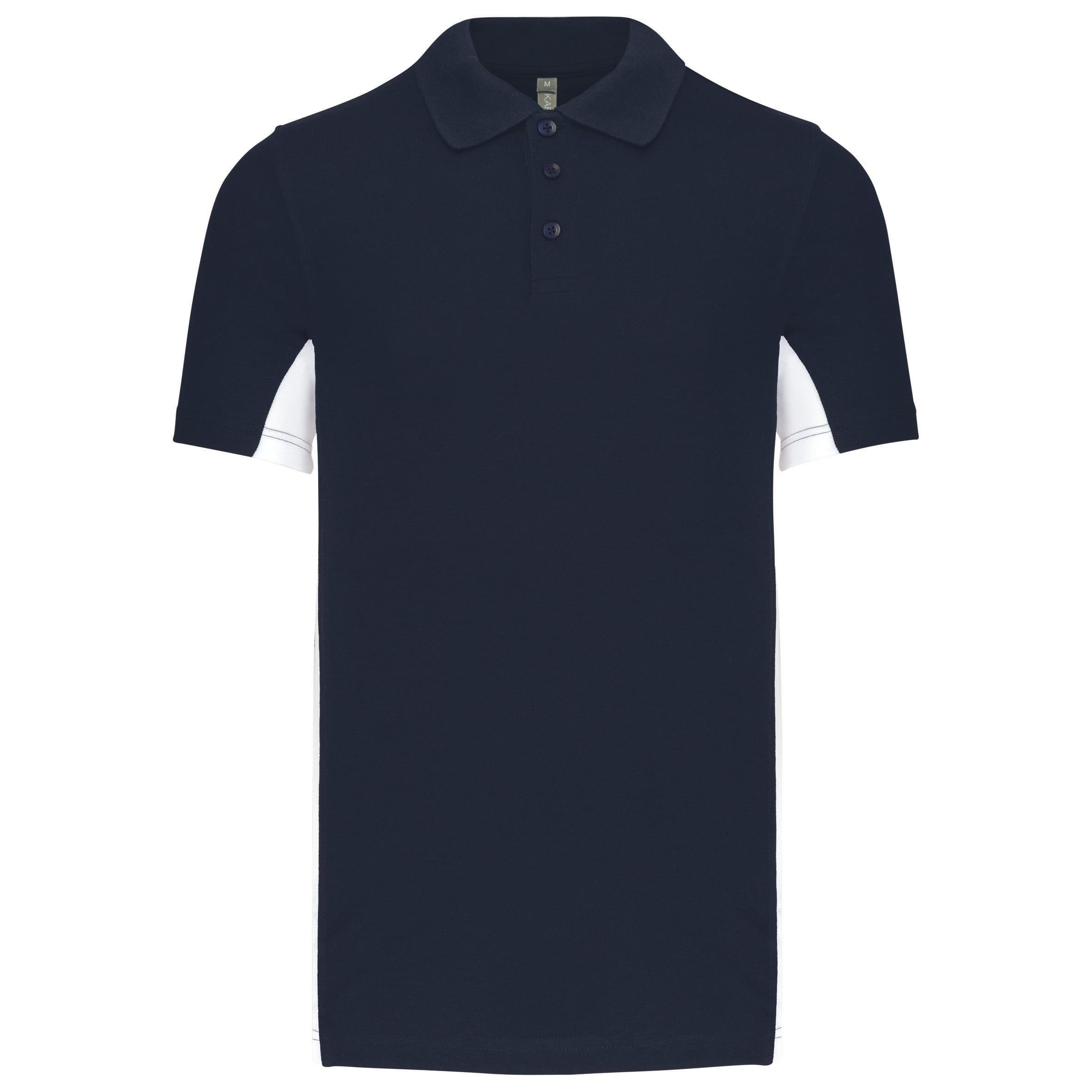 Two-tone short-sleeved pique polo shirt for men