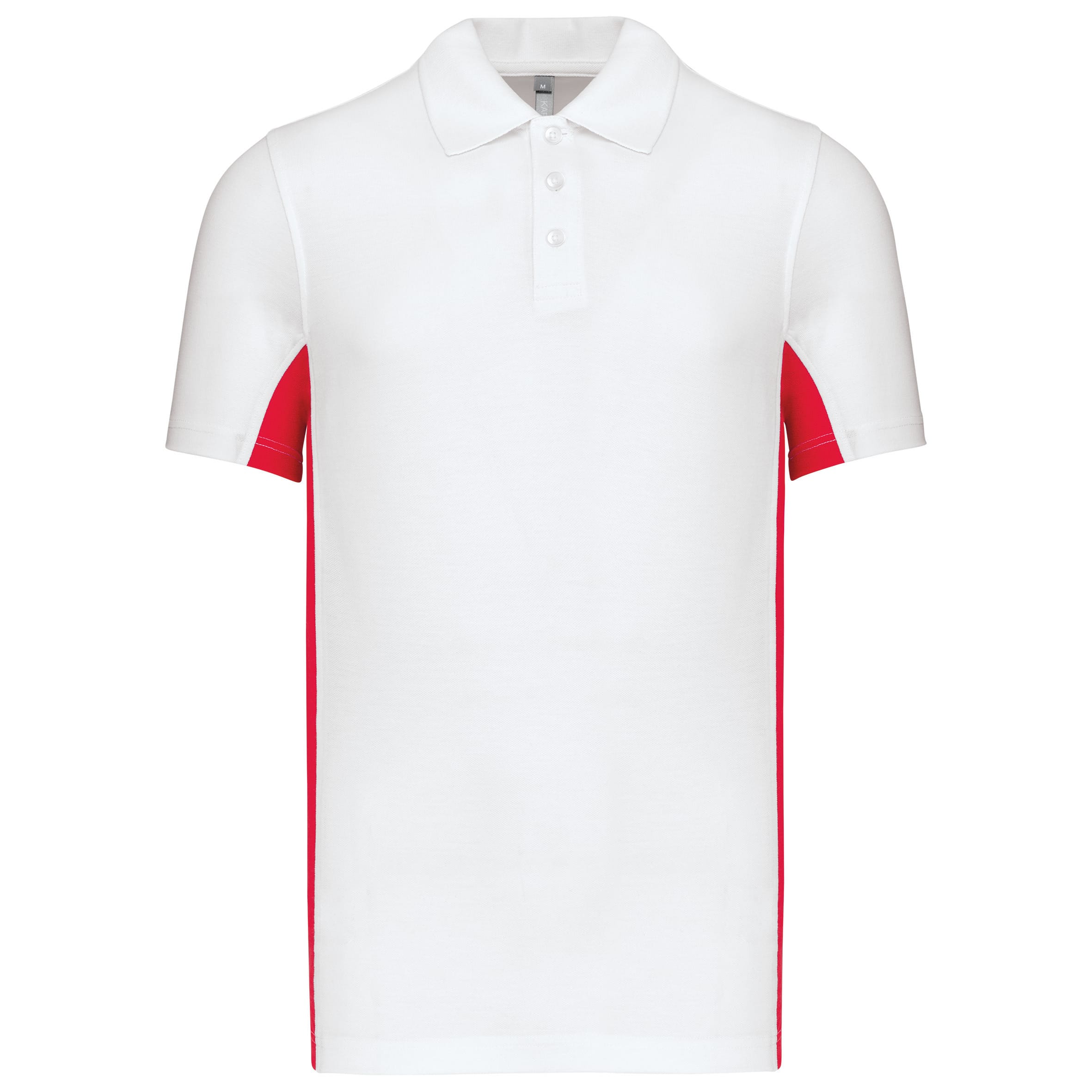 Two-tone short-sleeved pique polo shirt for men