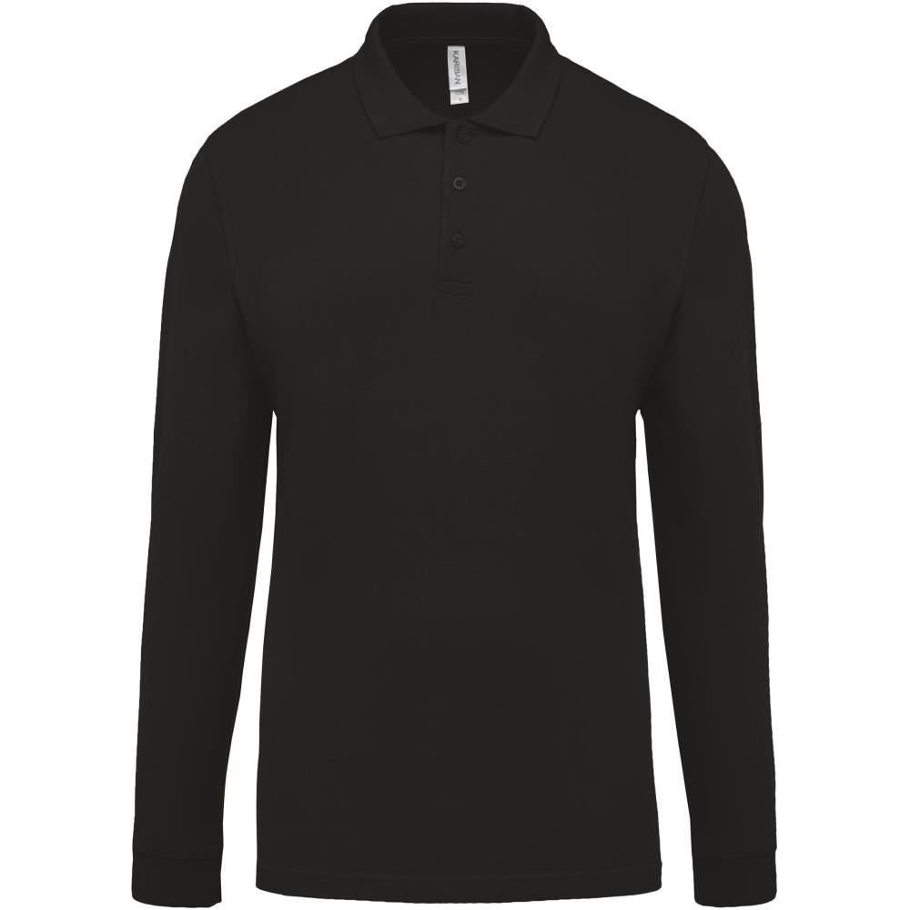 Piqué herenpoloshirt met lange mouwen