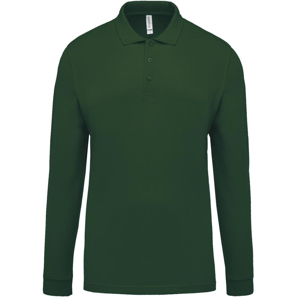 Piqué herenpoloshirt met lange mouwen