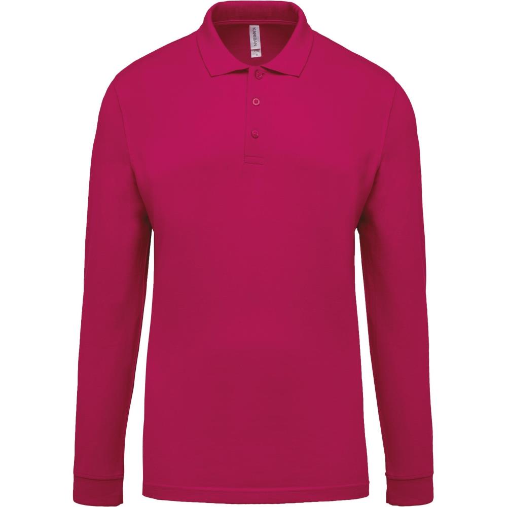 Piqué herenpoloshirt met lange mouwen