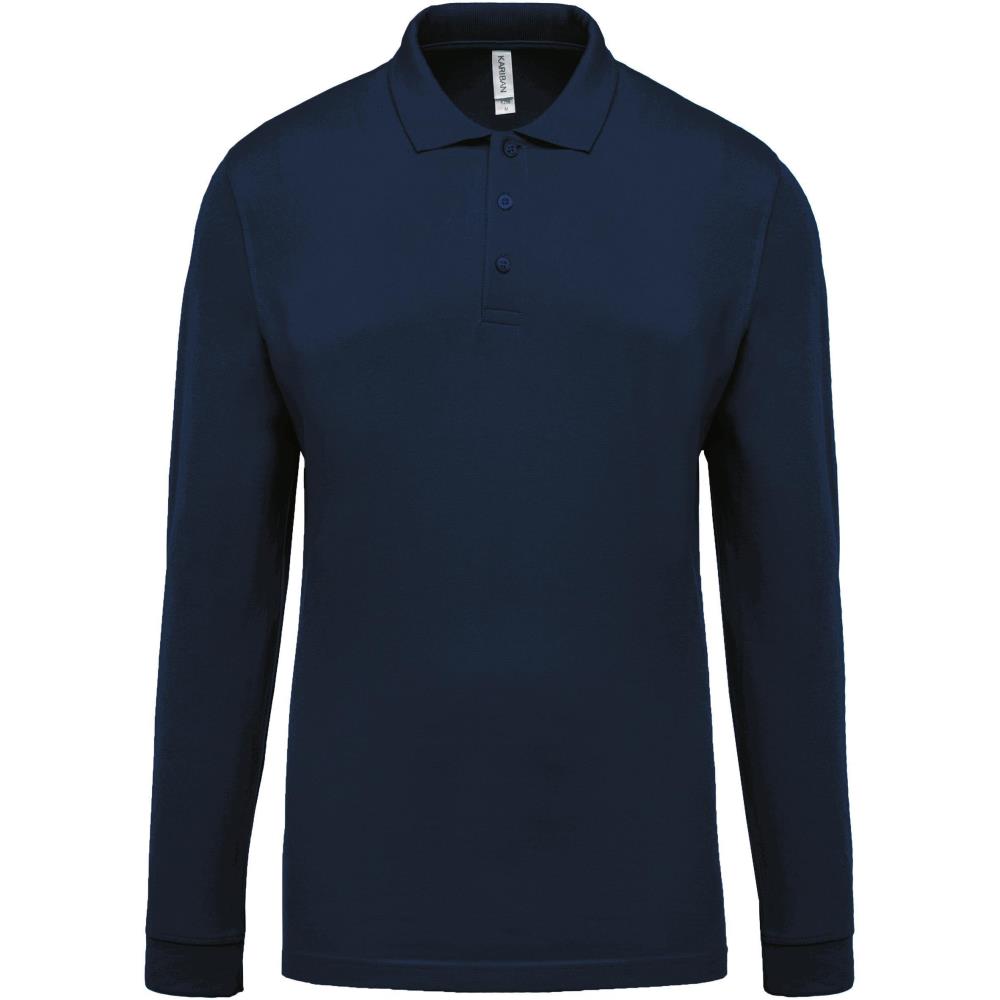 Piqué herenpoloshirt met lange mouwen