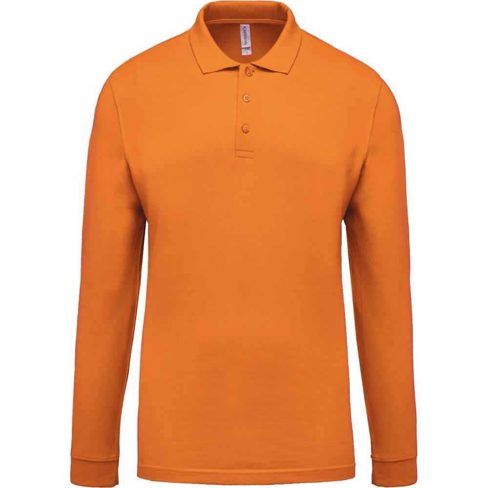 Piqué herenpoloshirt met lange mouwen