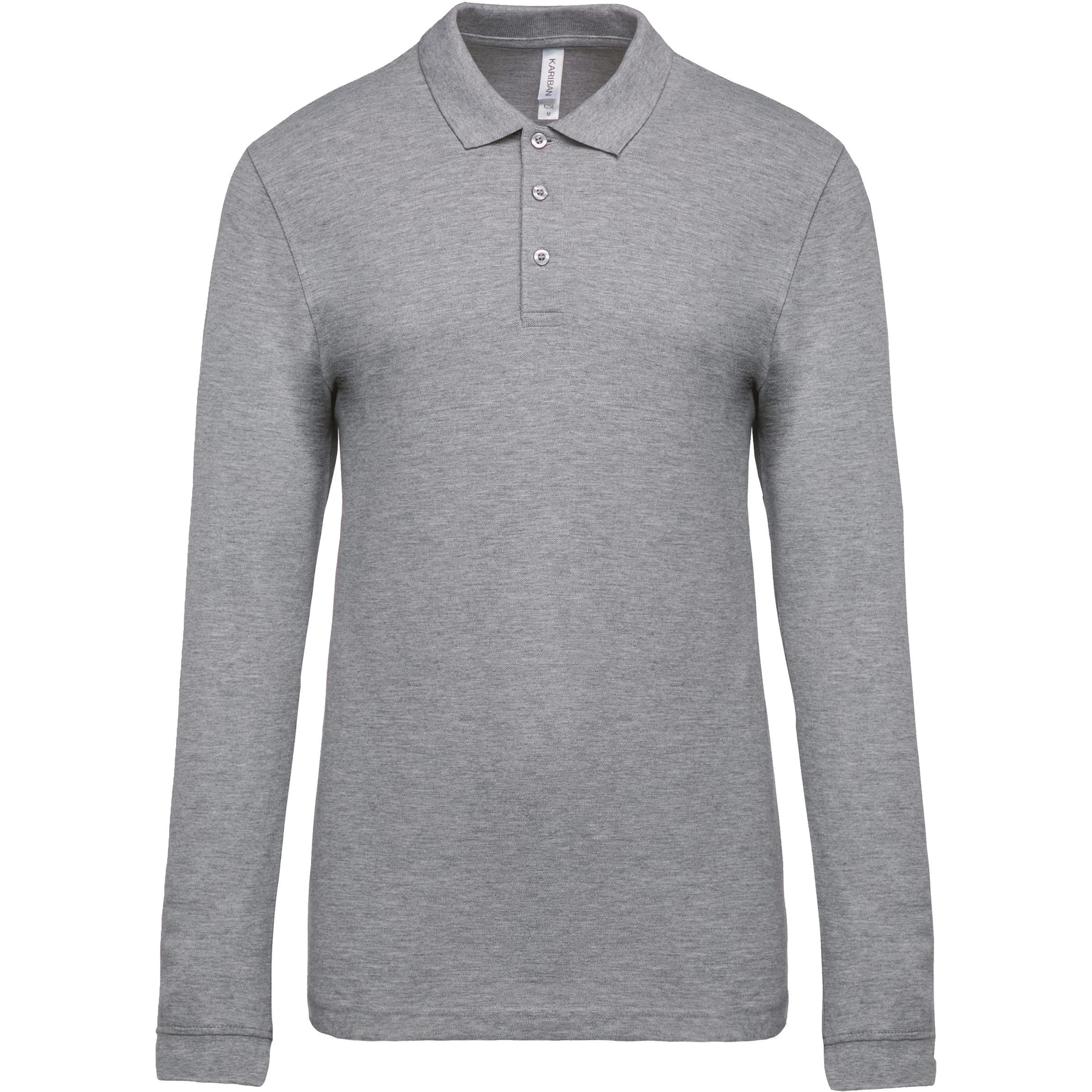 Piqué herenpoloshirt met lange mouwen
