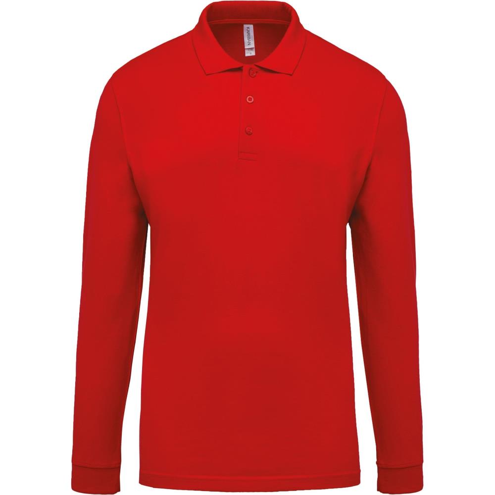 Piqué herenpoloshirt met lange mouwen