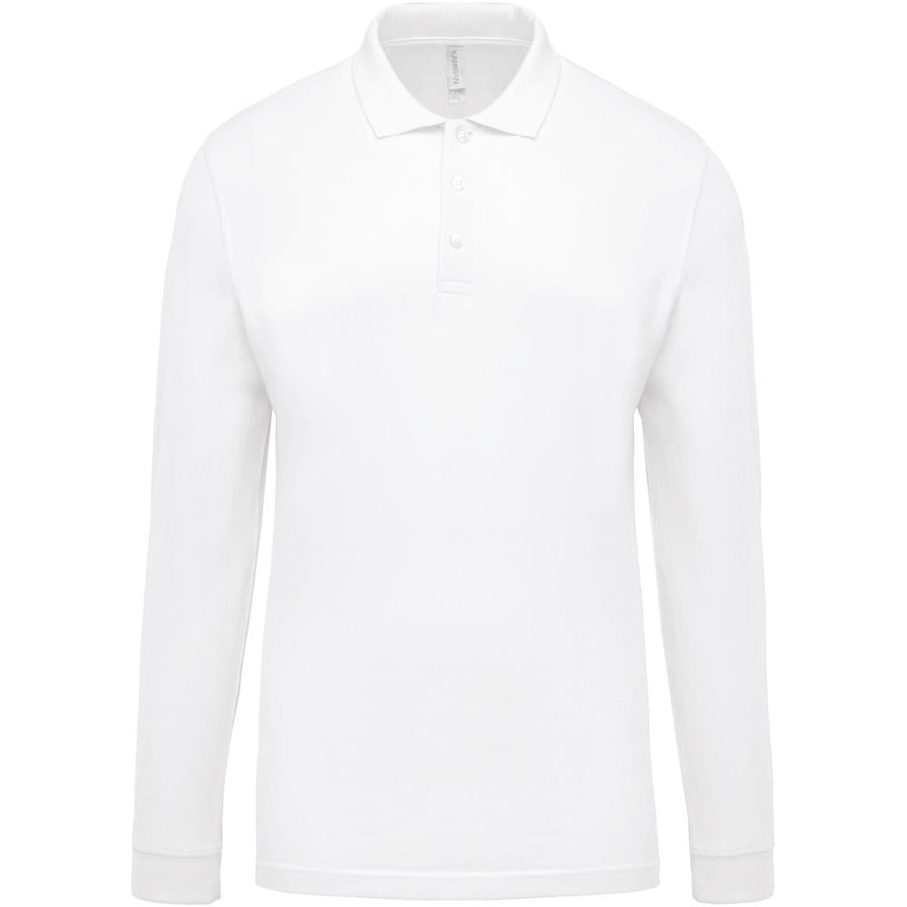 Piqué herenpoloshirt met lange mouwen