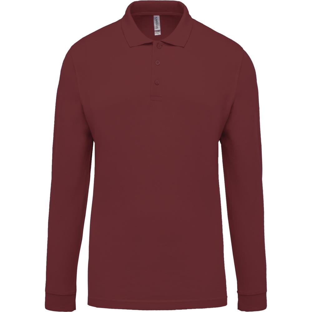 Piqué herenpoloshirt met lange mouwen