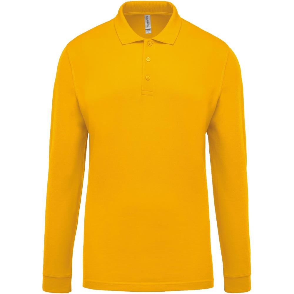 Piqué herenpoloshirt met lange mouwen