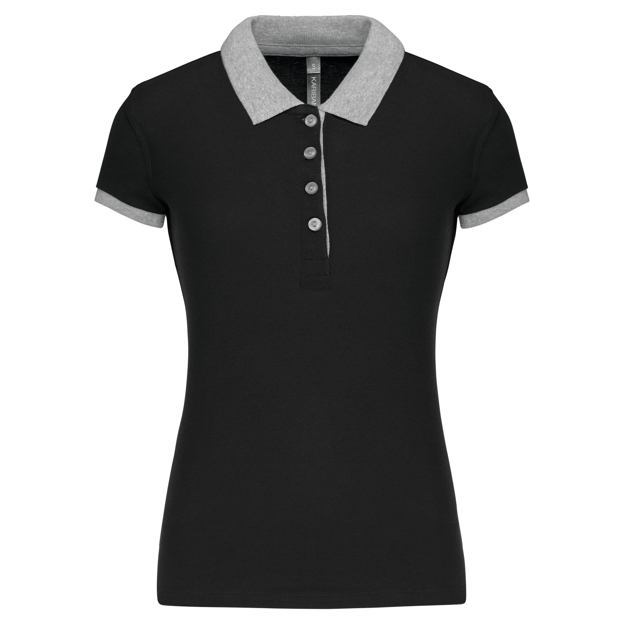 Piqué damespoloshirt tweekleurig