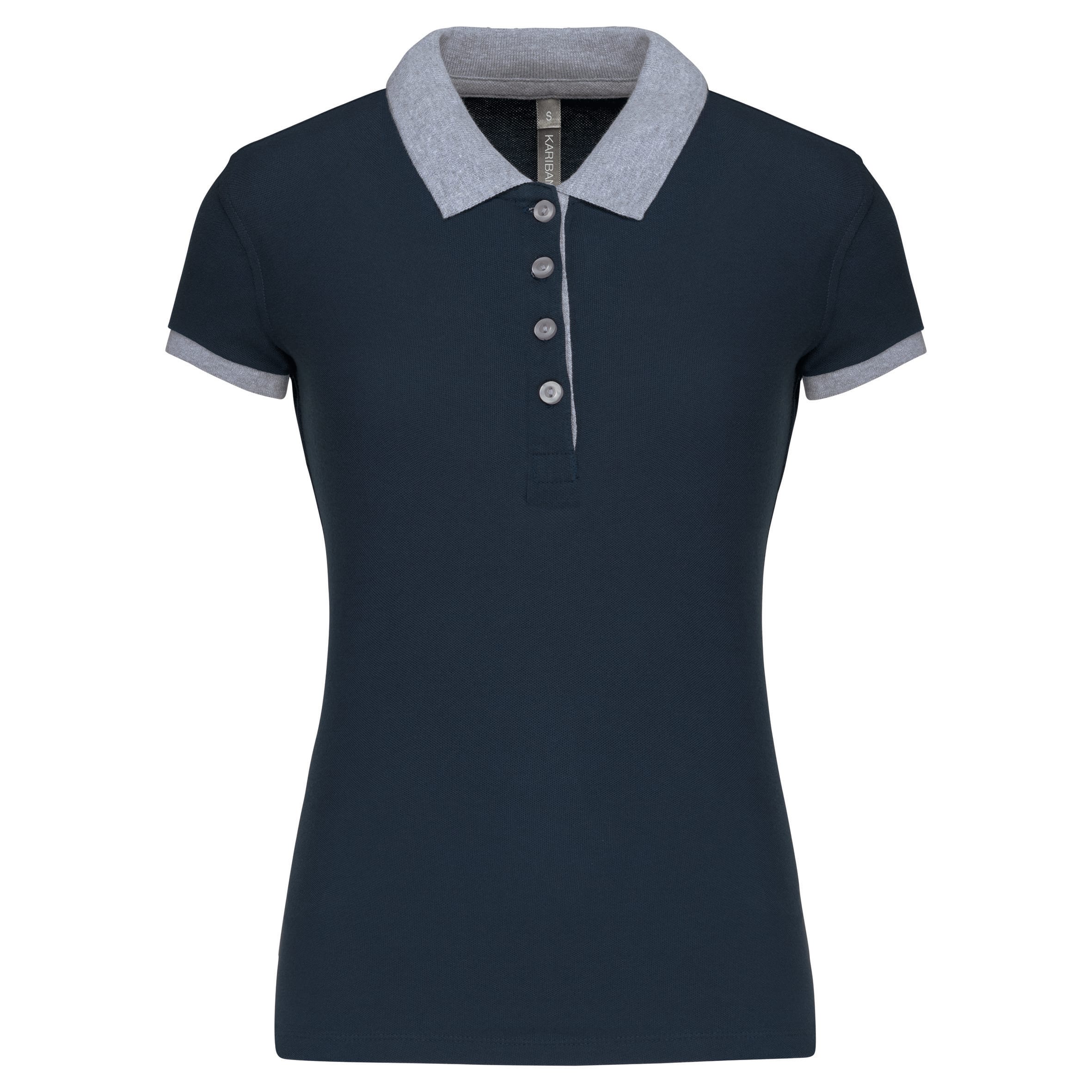 Piqué damespoloshirt tweekleurig