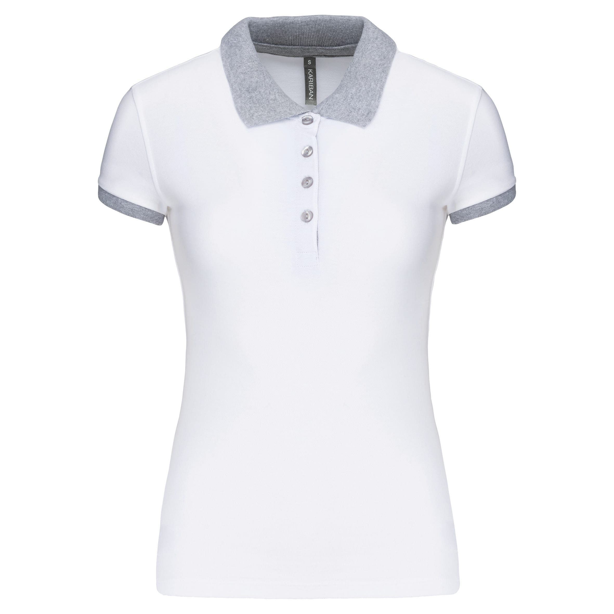 Piqué damespoloshirt tweekleurig