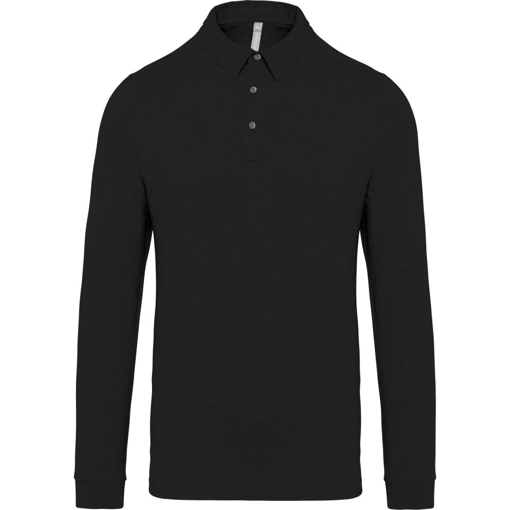 Herenpolo met lange mouwen van jersey
