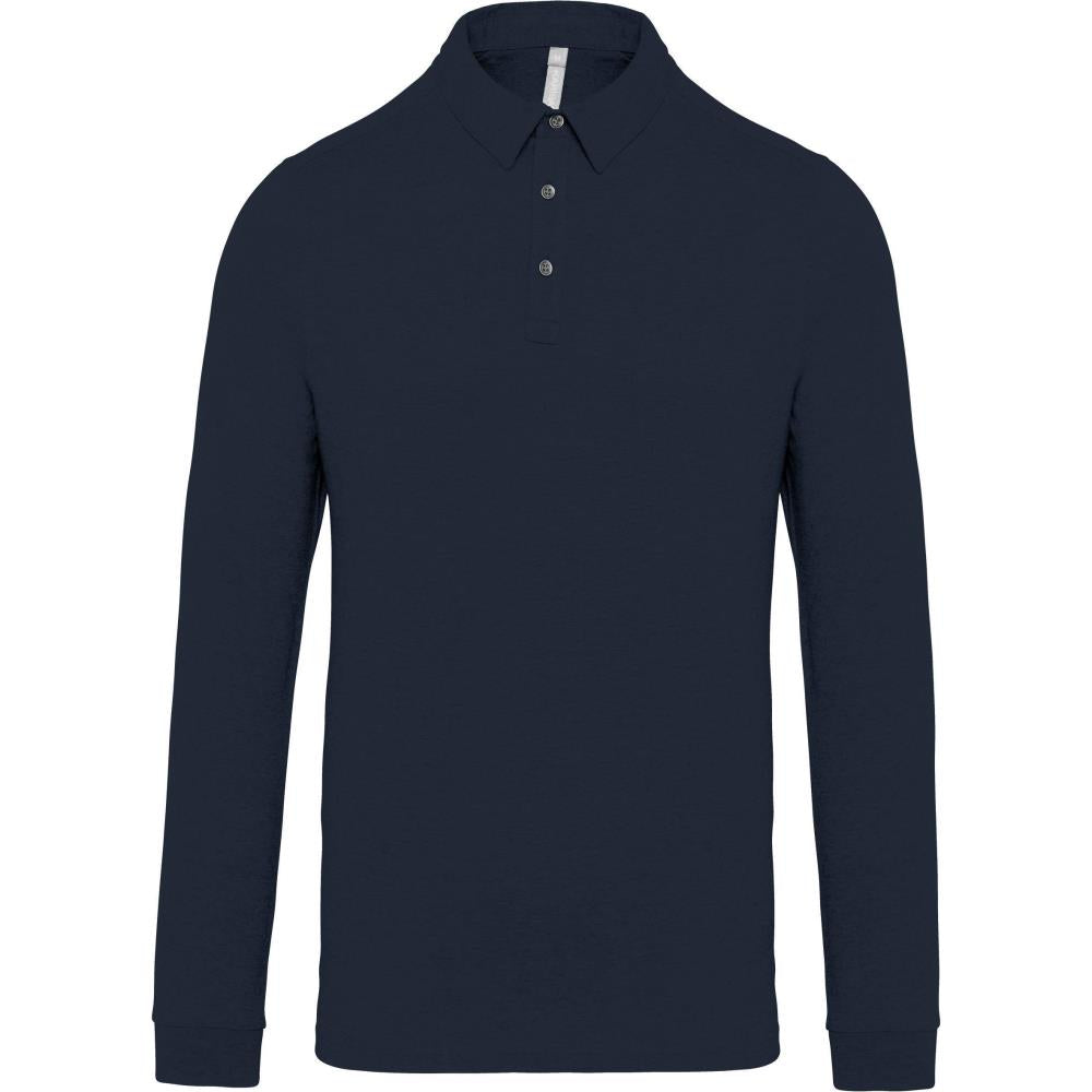 Herenpolo met lange mouwen van jersey