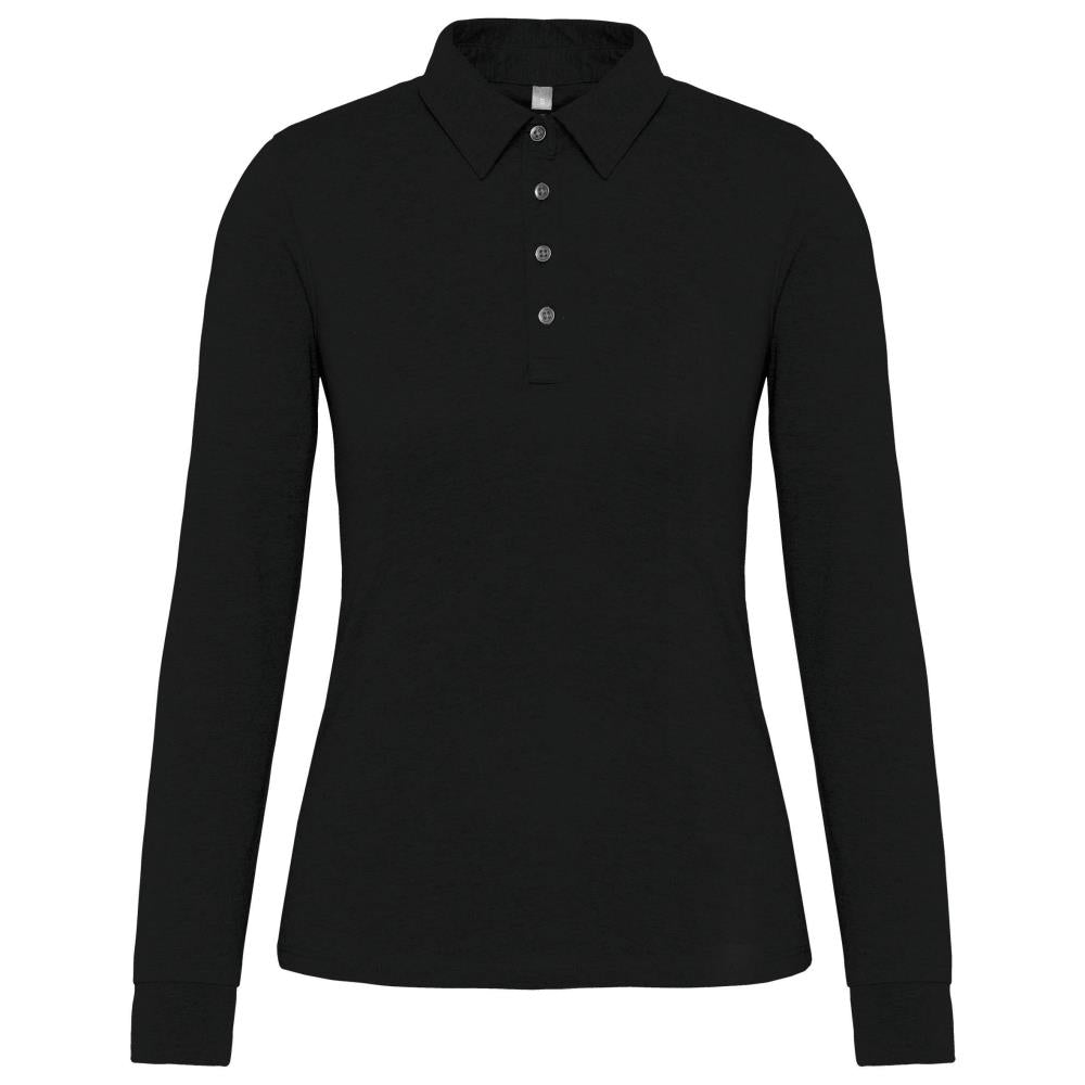 Damespoloshirt met lange mouwen van jersey