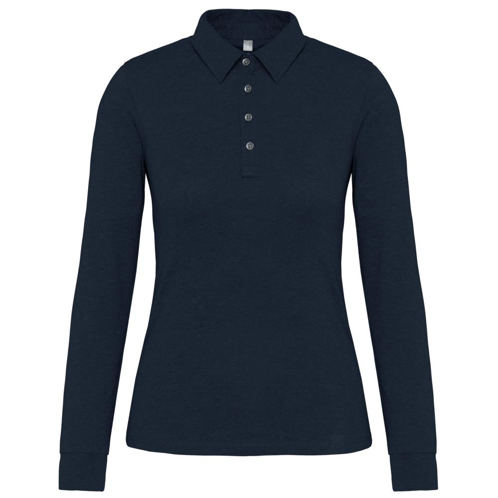 Damespoloshirt met lange mouwen van jersey