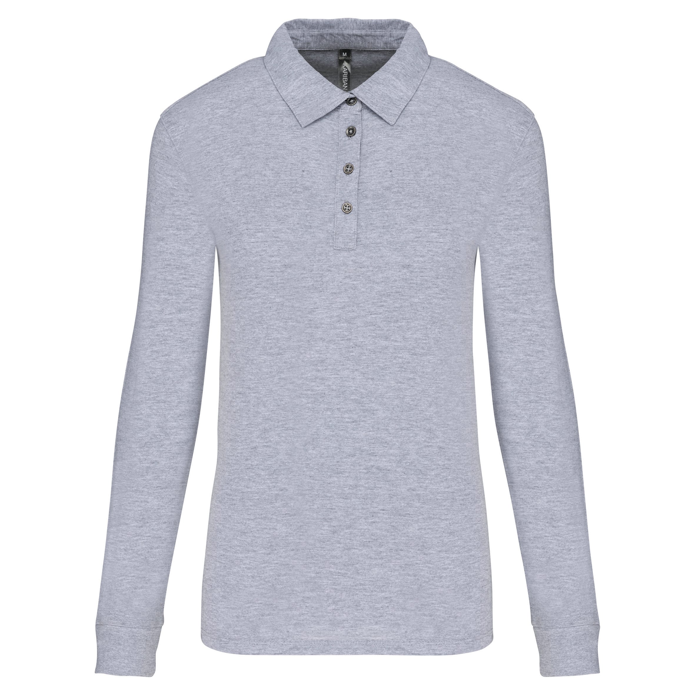 Damespoloshirt met lange mouwen van jersey