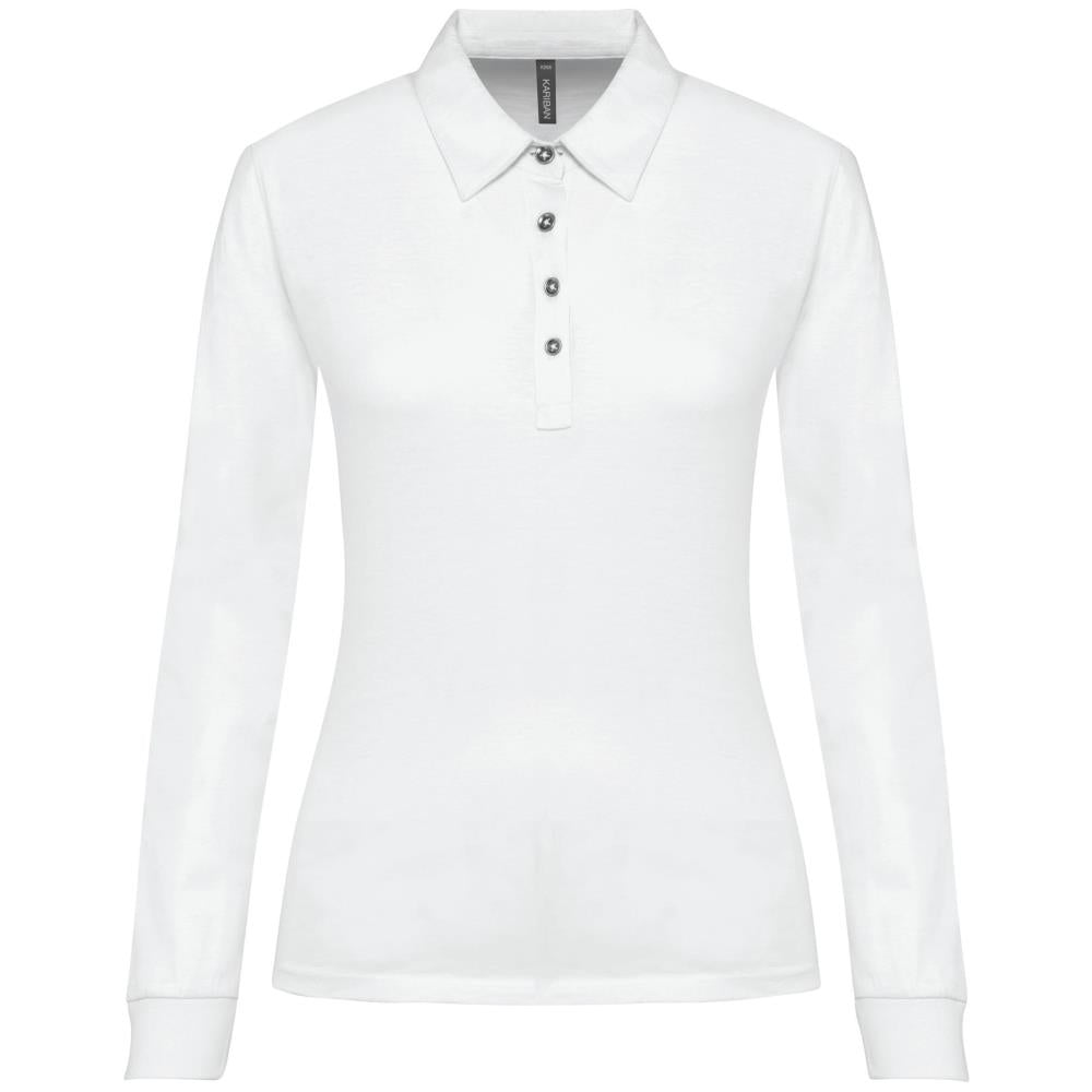 Damespoloshirt met lange mouwen van jersey