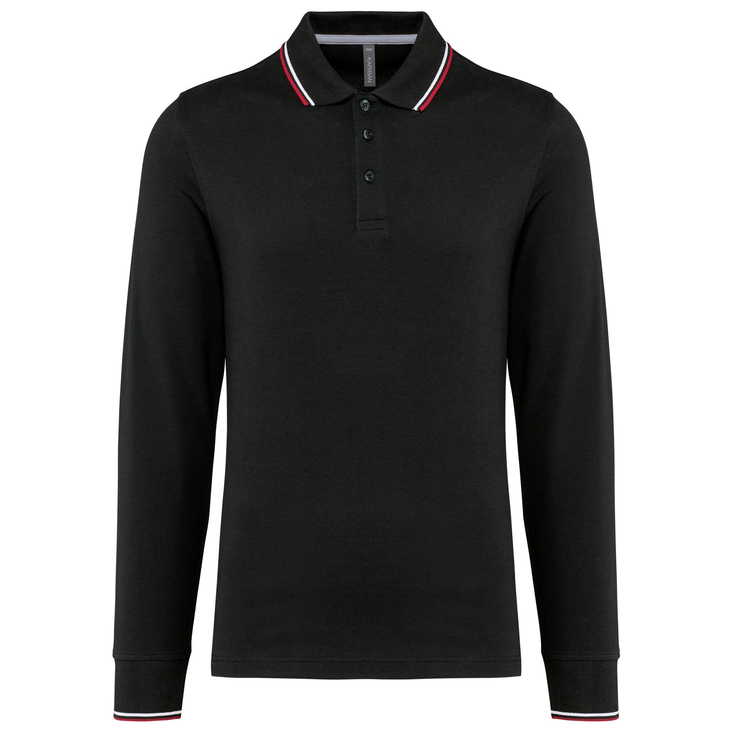 Herenpoloshirt van piqué met lange mouwen