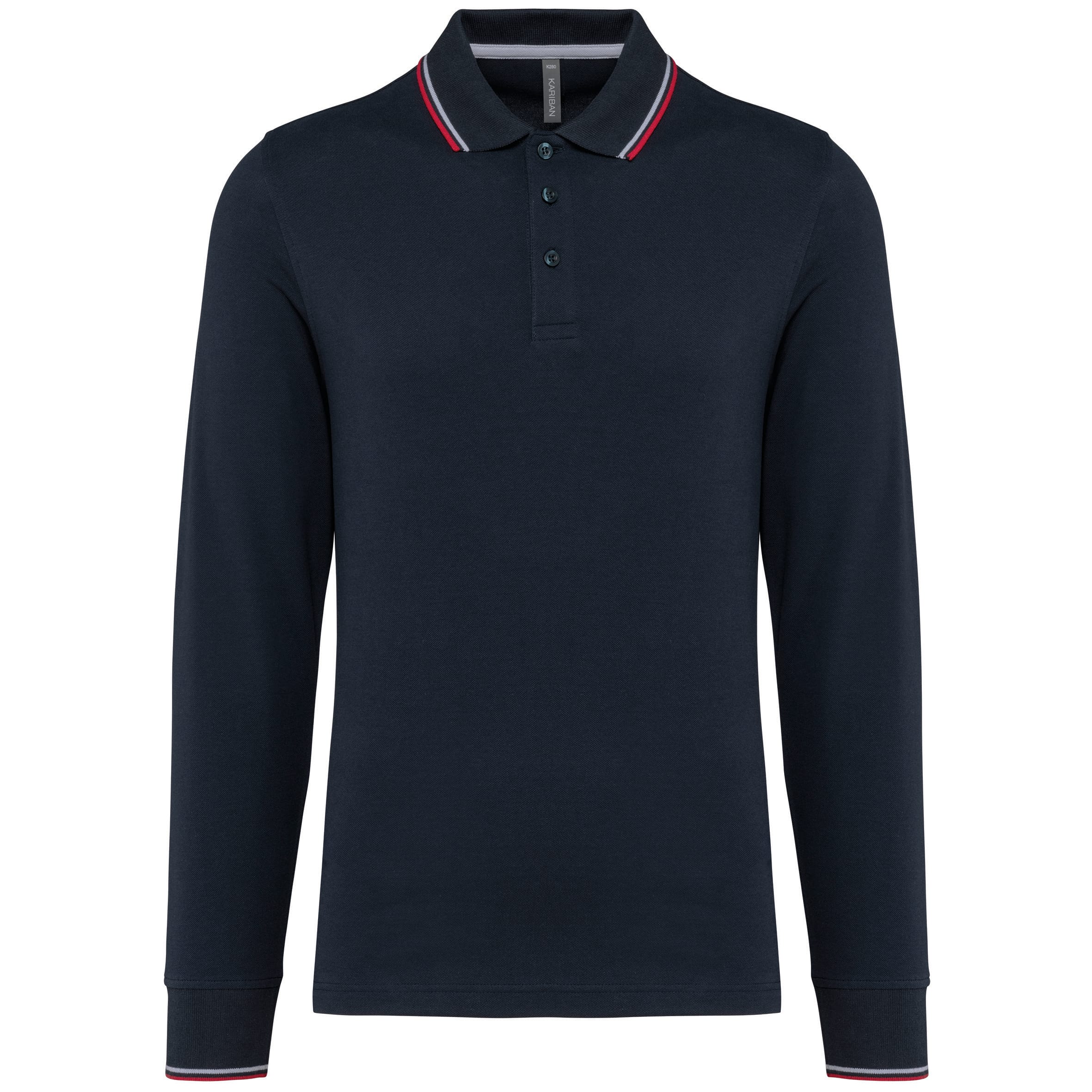 Herenpoloshirt van piqué met lange mouwen