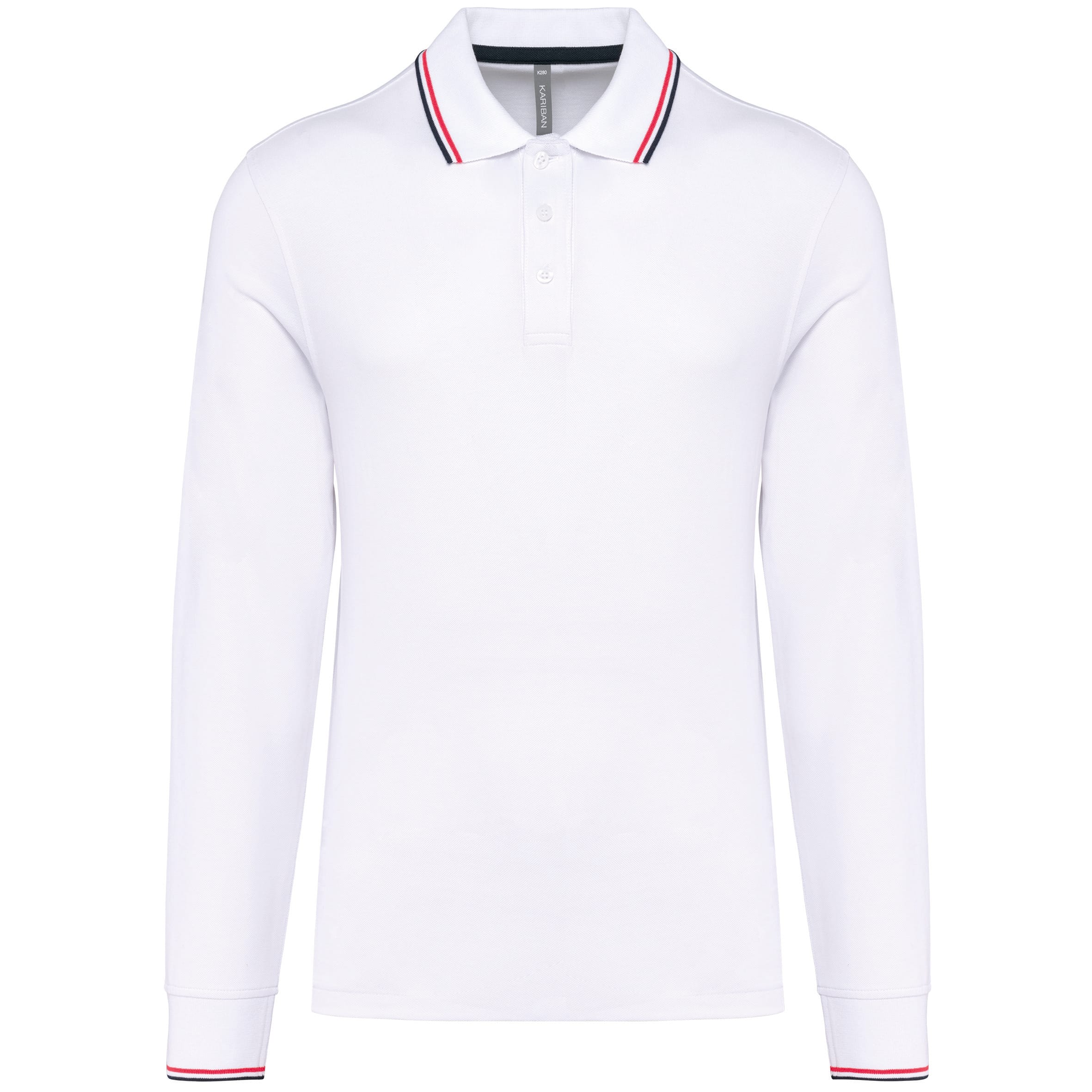 Herenpoloshirt van piqué met lange mouwen