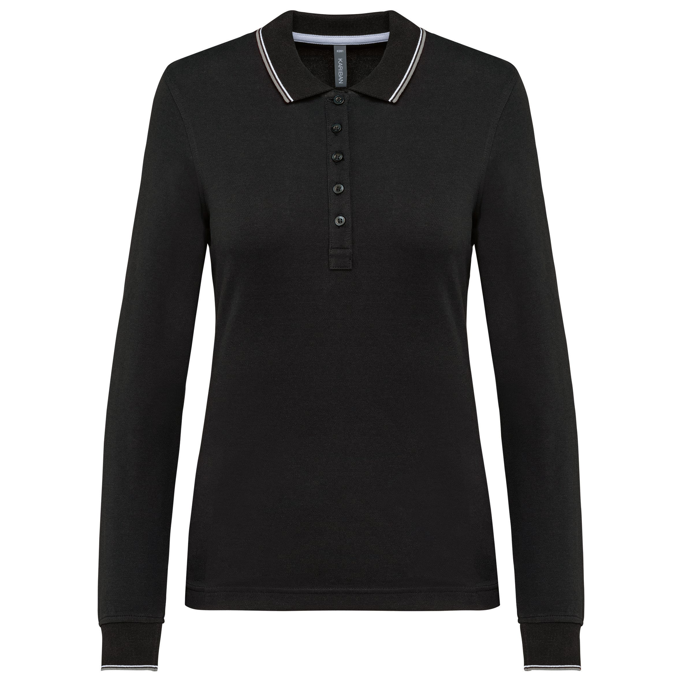 Women's long-sleeved pique polo shirt