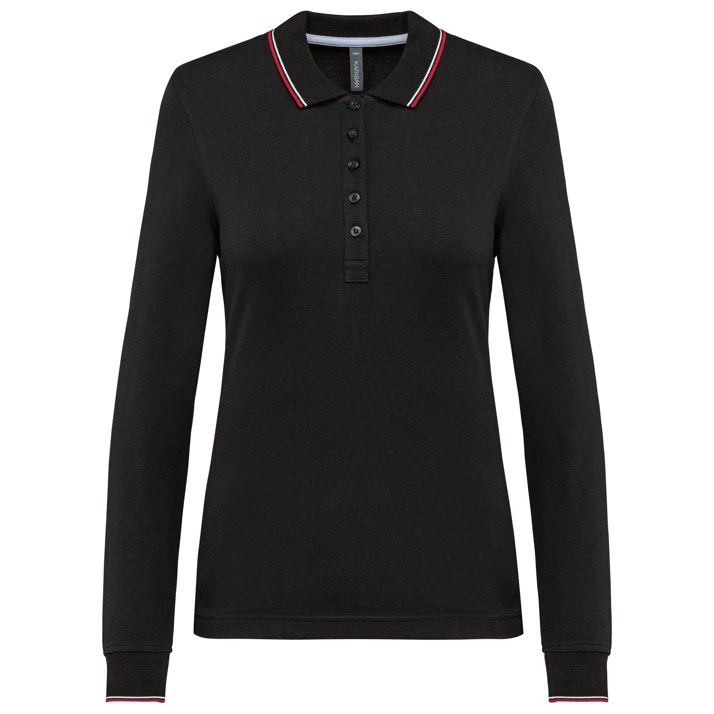 Women's long-sleeved pique polo shirt