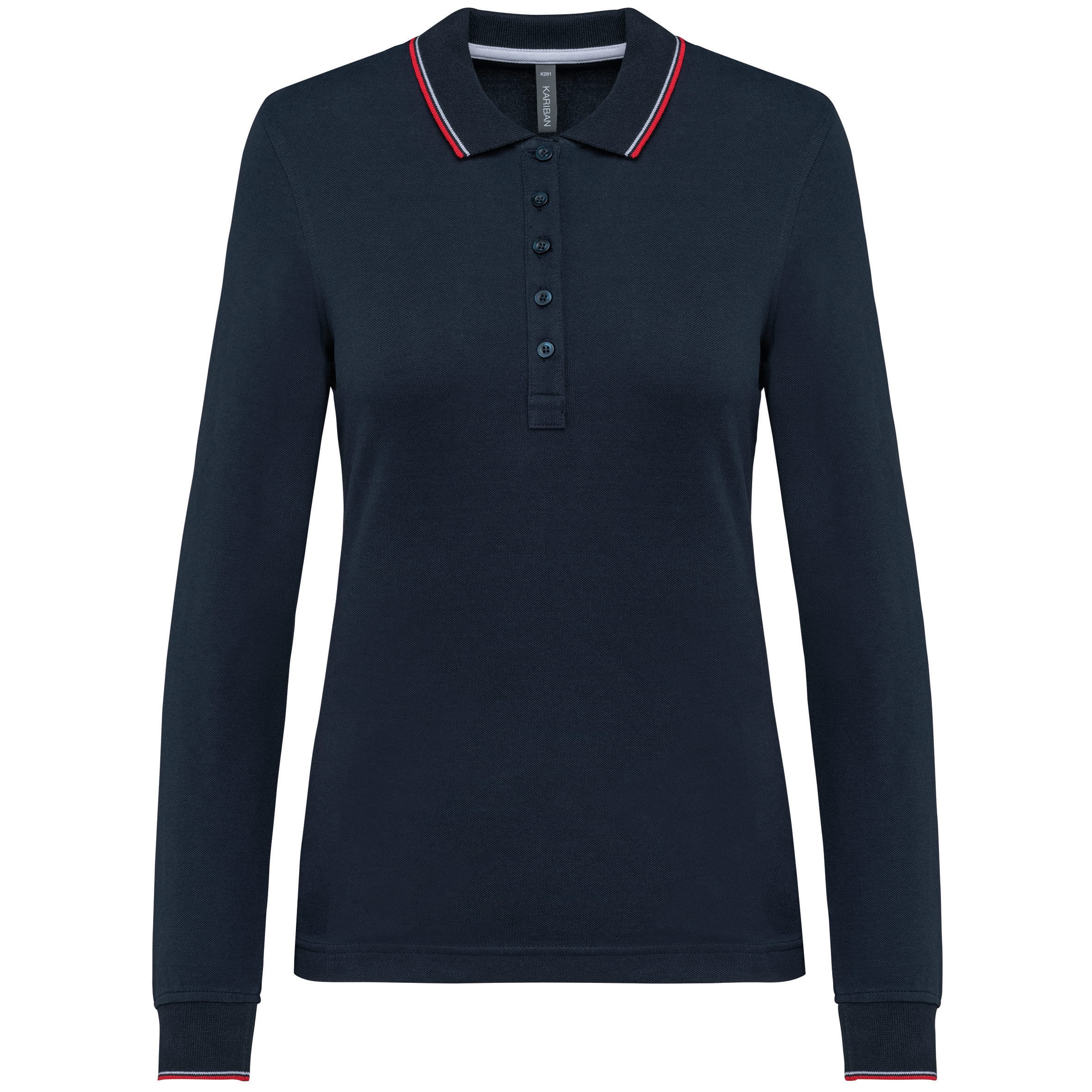 Women's long-sleeved pique polo shirt