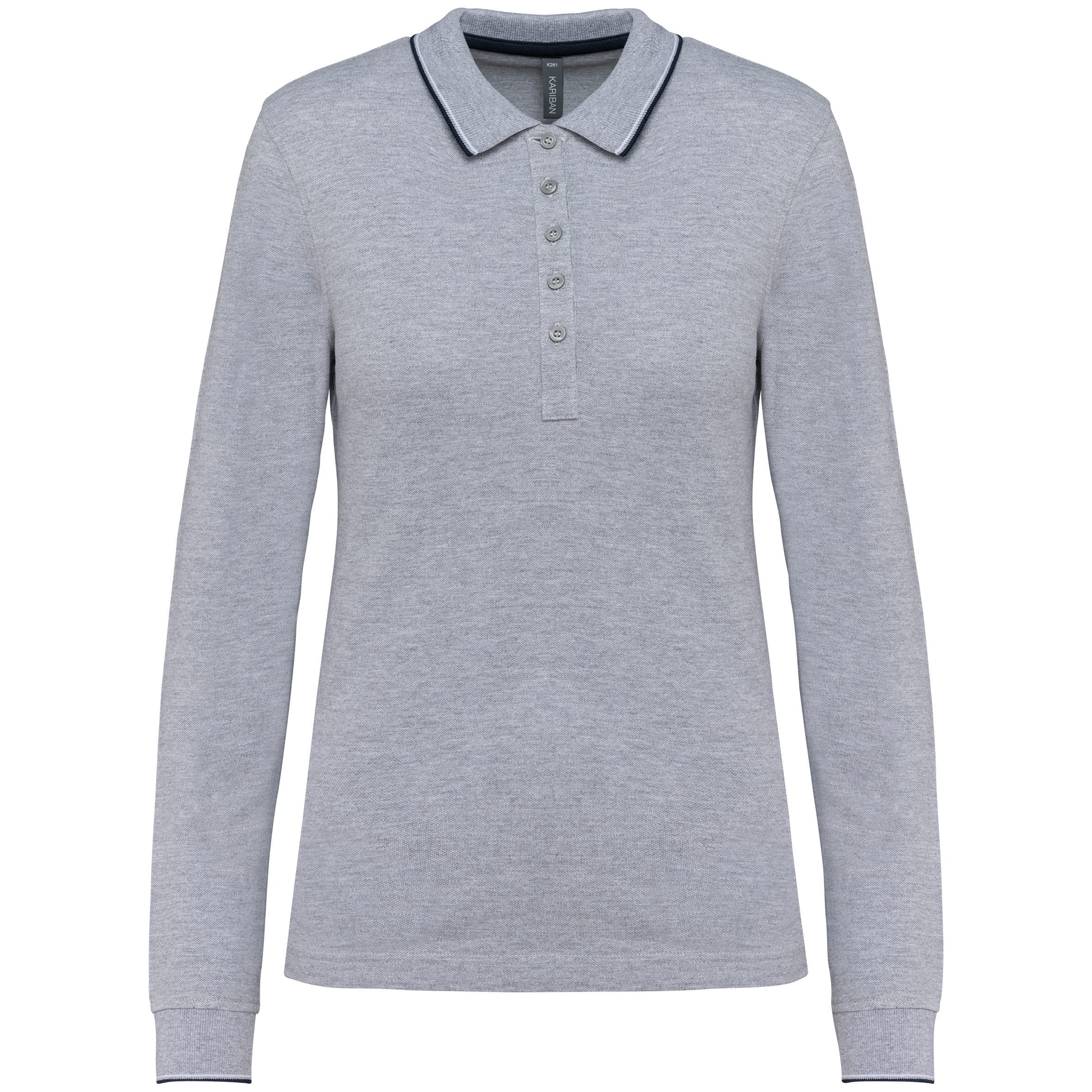 Women's long-sleeved pique polo shirt