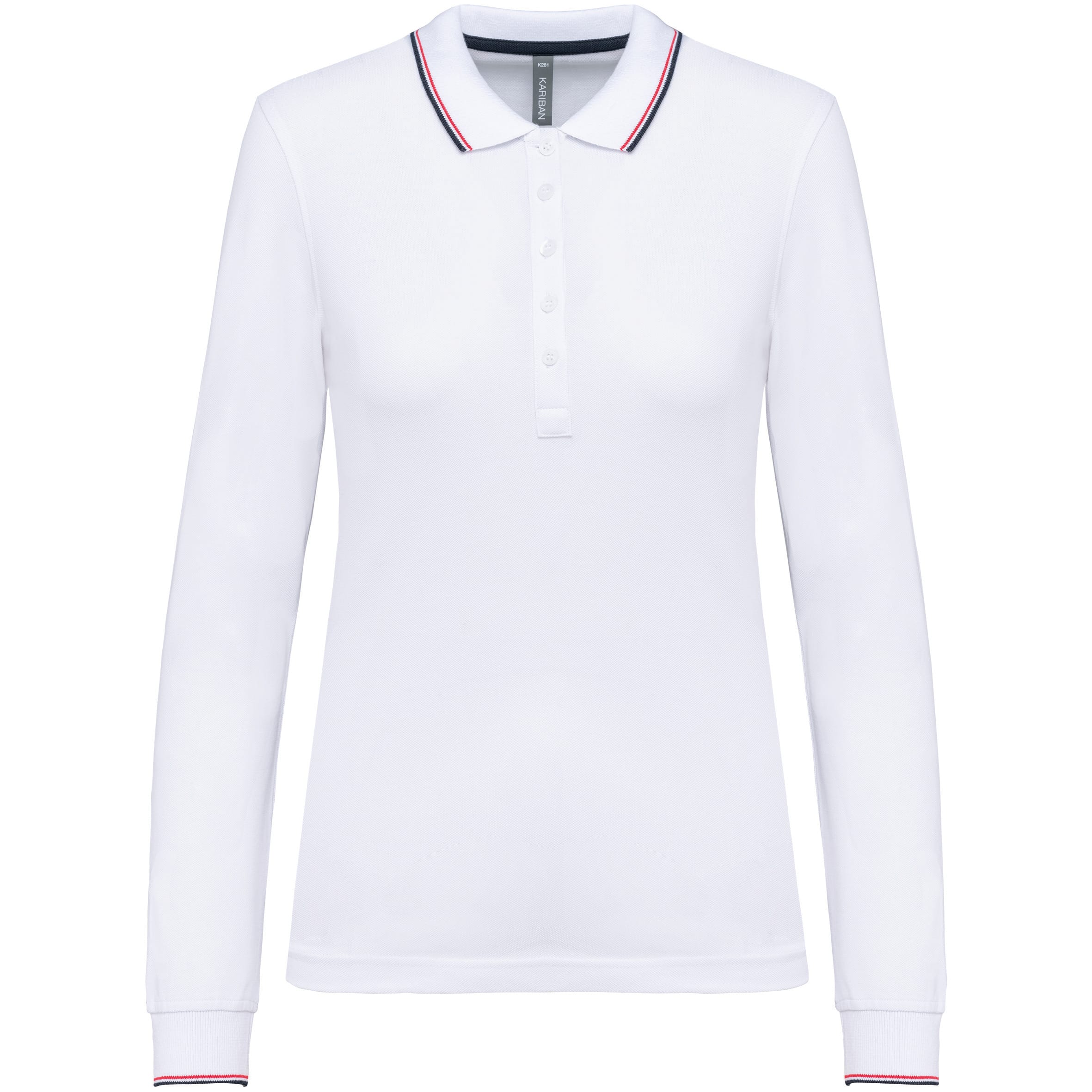Women's long-sleeved pique polo shirt