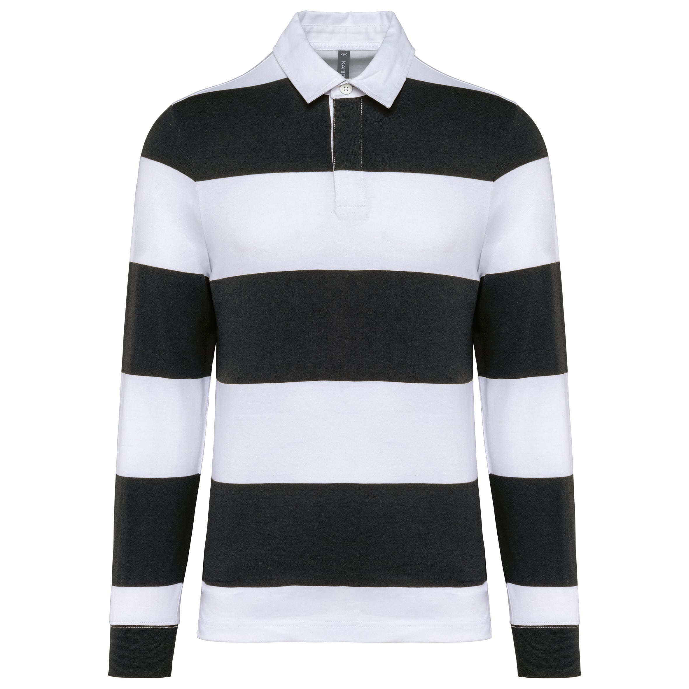 Gestreepte uniseks poloshirt met lange mouwen