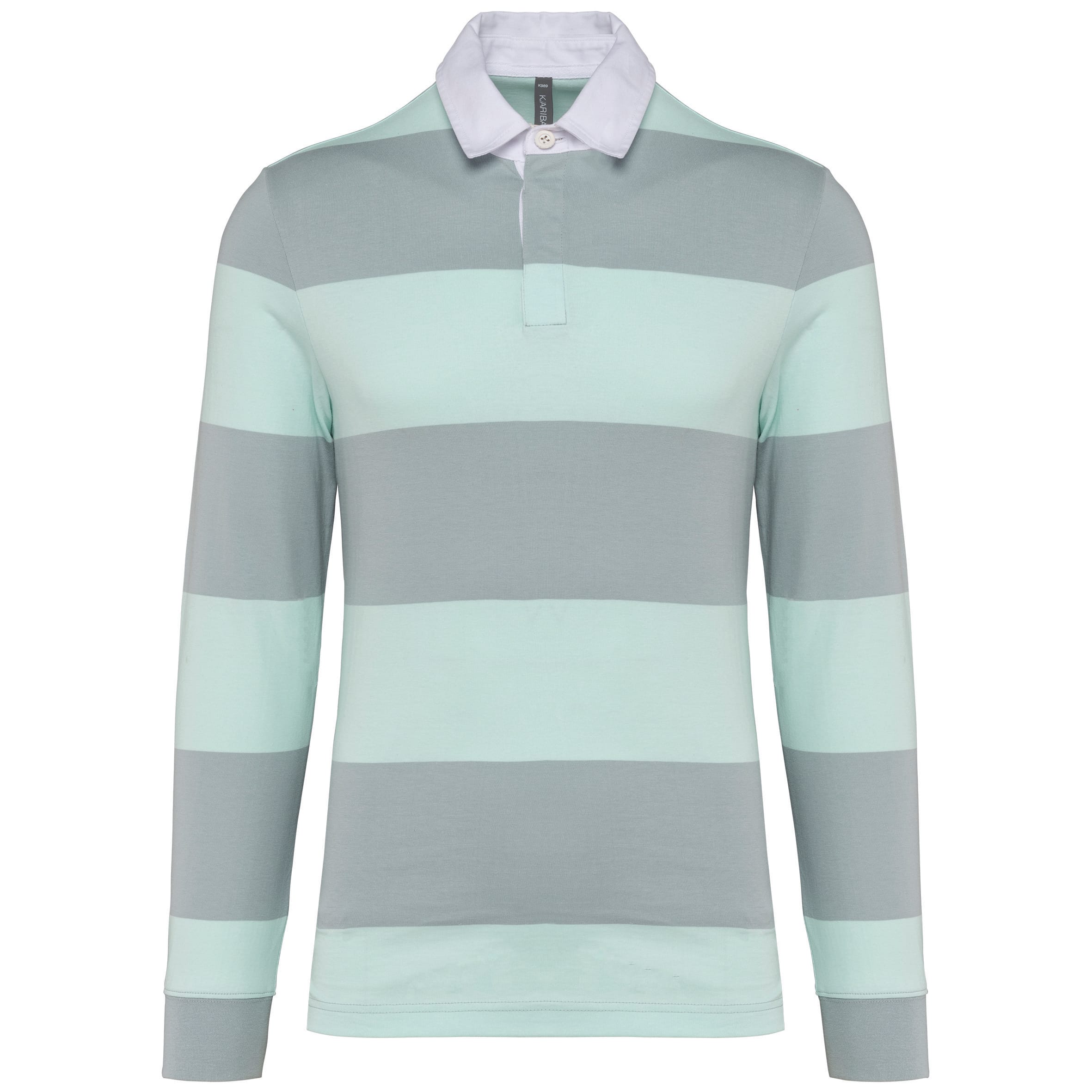Gestreepte uniseks poloshirt met lange mouwen