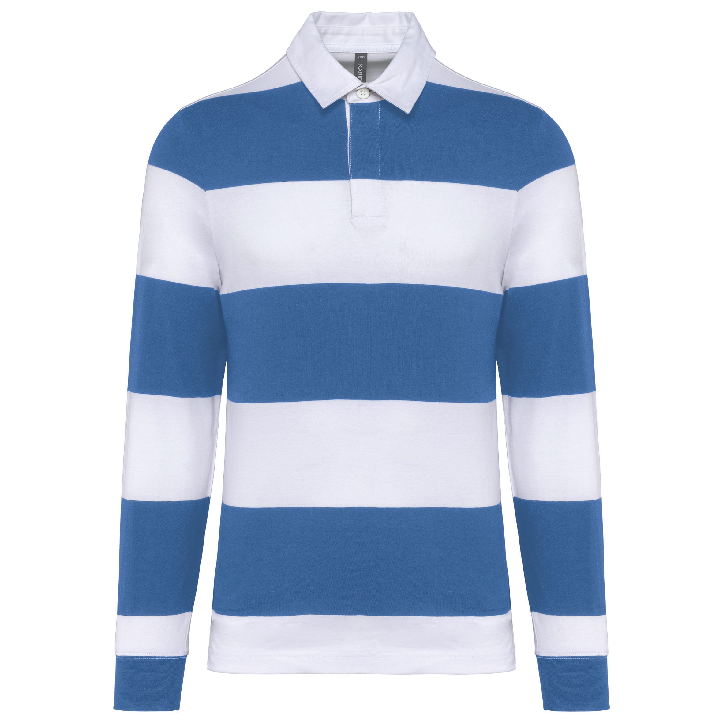 Gestreepte uniseks poloshirt met lange mouwen