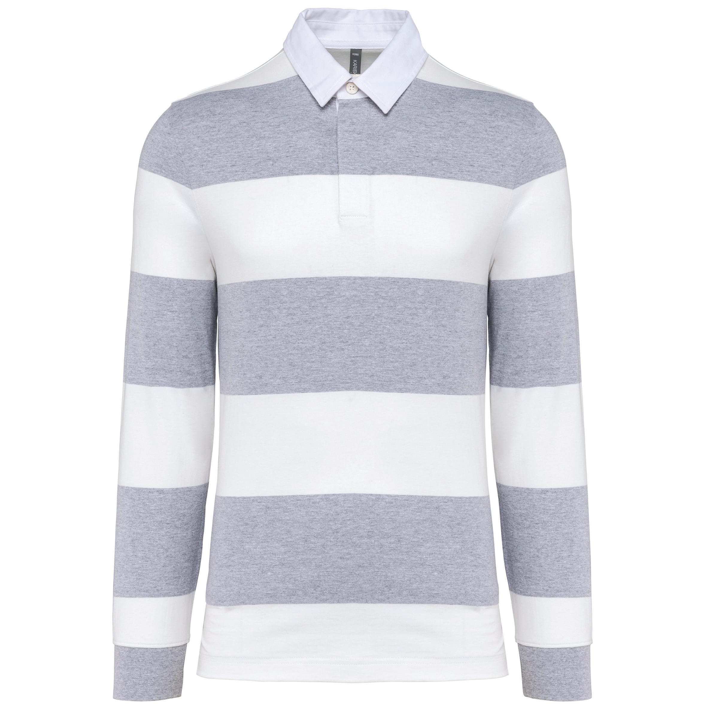 Gestreepte uniseks poloshirt met lange mouwen