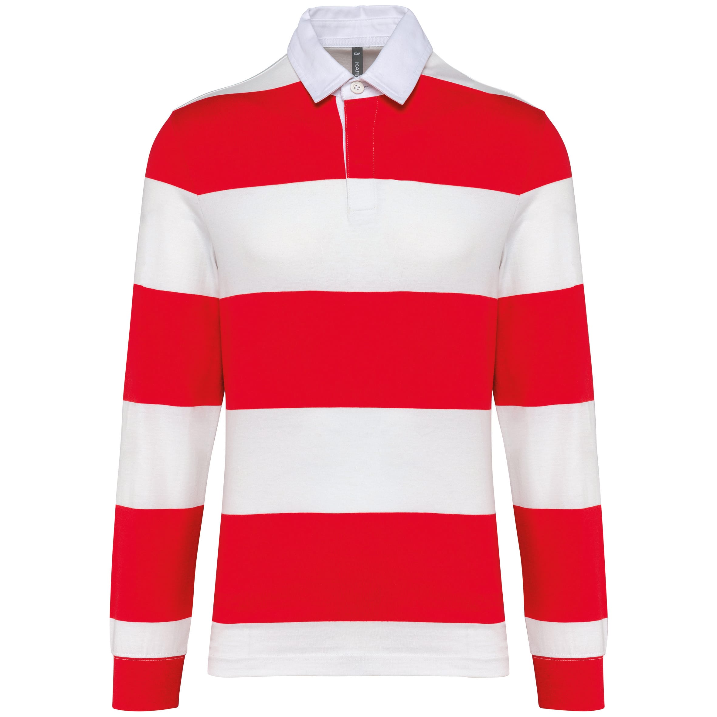 Gestreepte uniseks poloshirt met lange mouwen