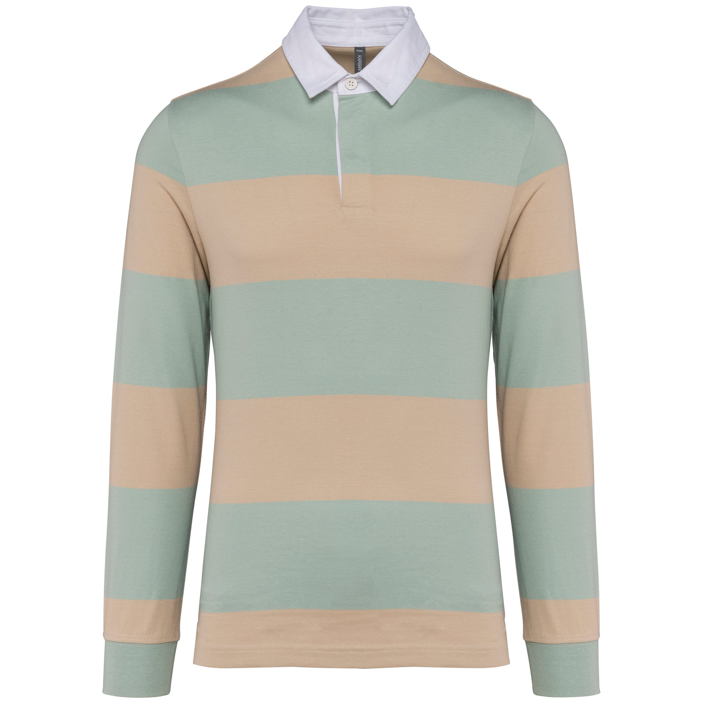 Gestreepte uniseks poloshirt met lange mouwen