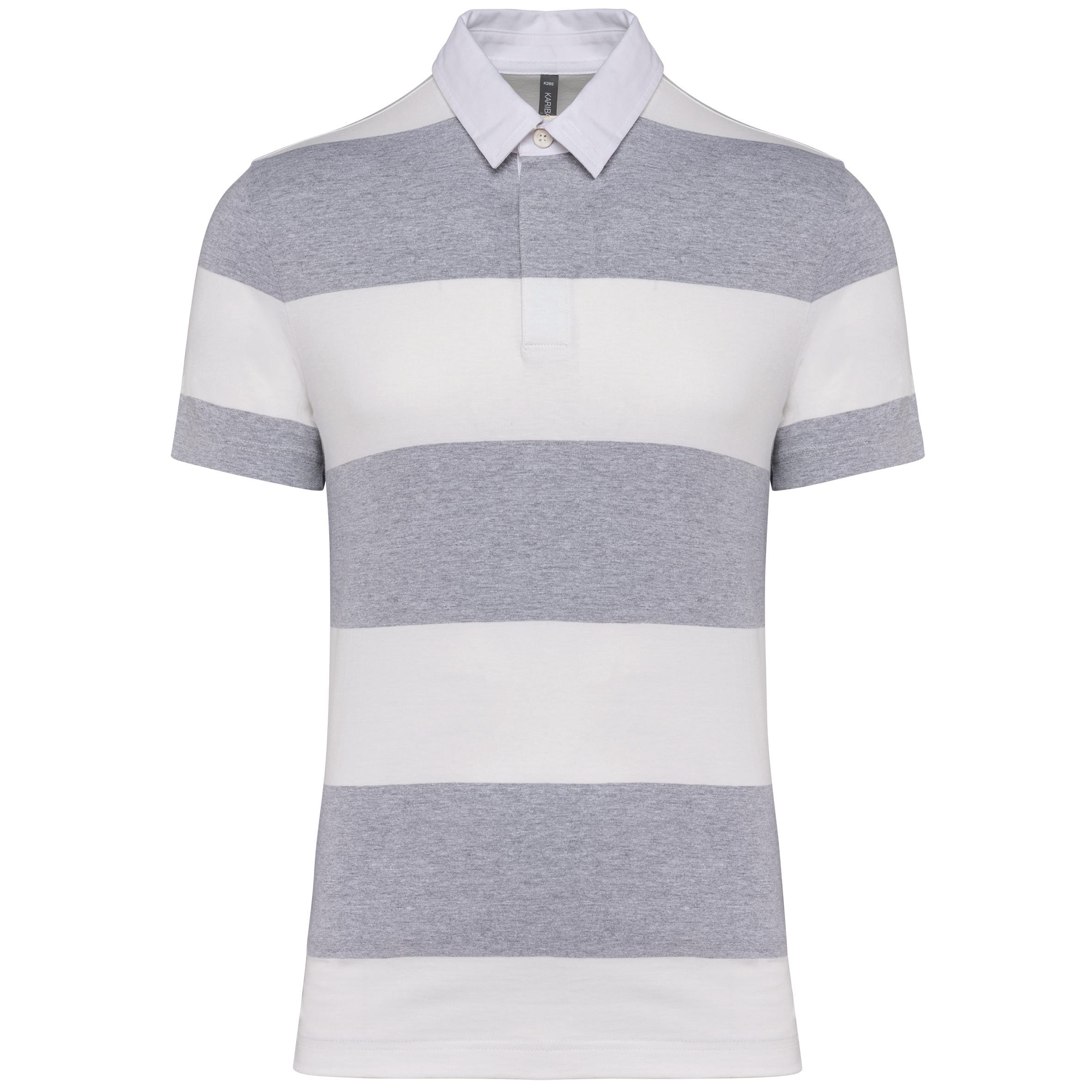 Gestreepte unisex polo met korte mouwen