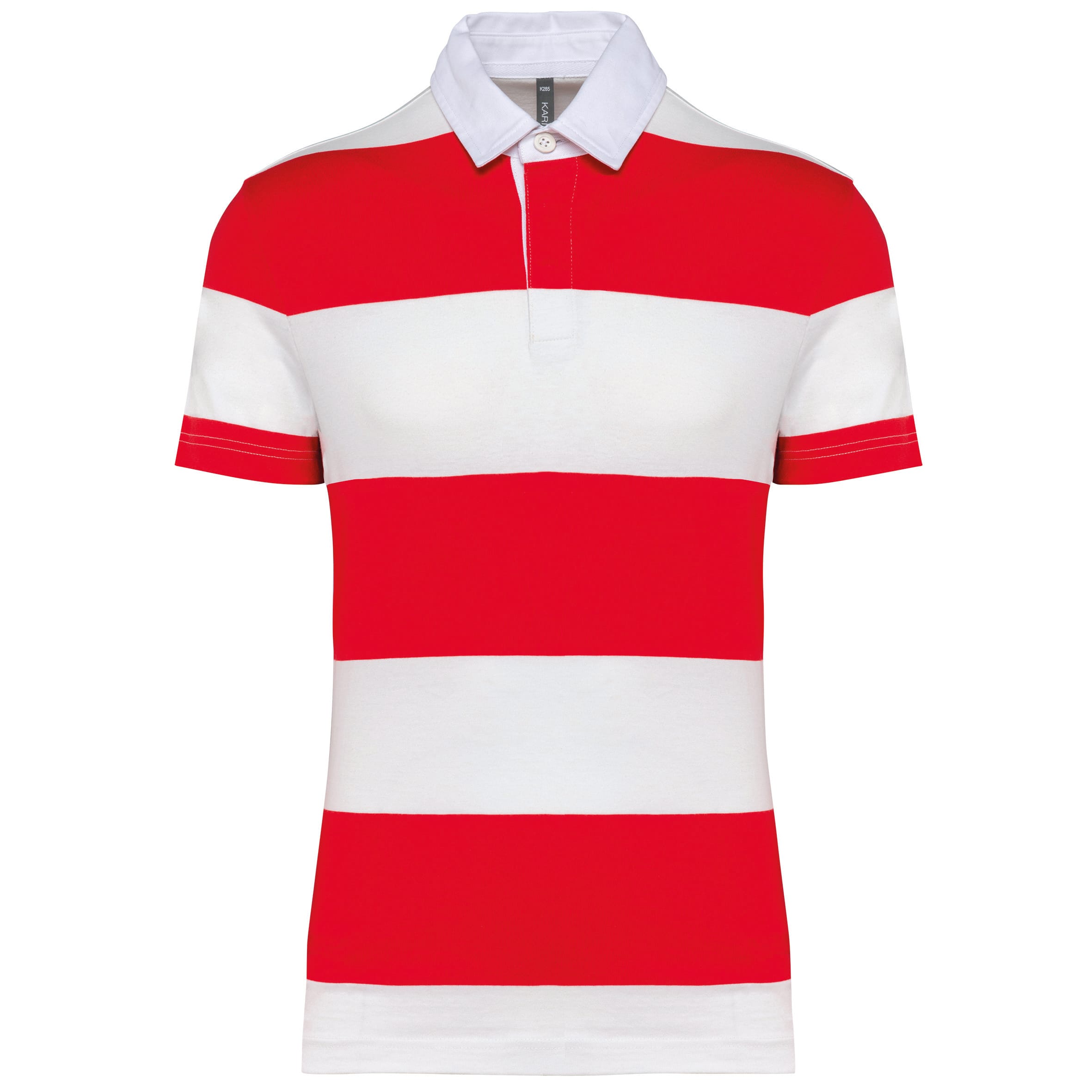 Gestreepte unisex polo met korte mouwen