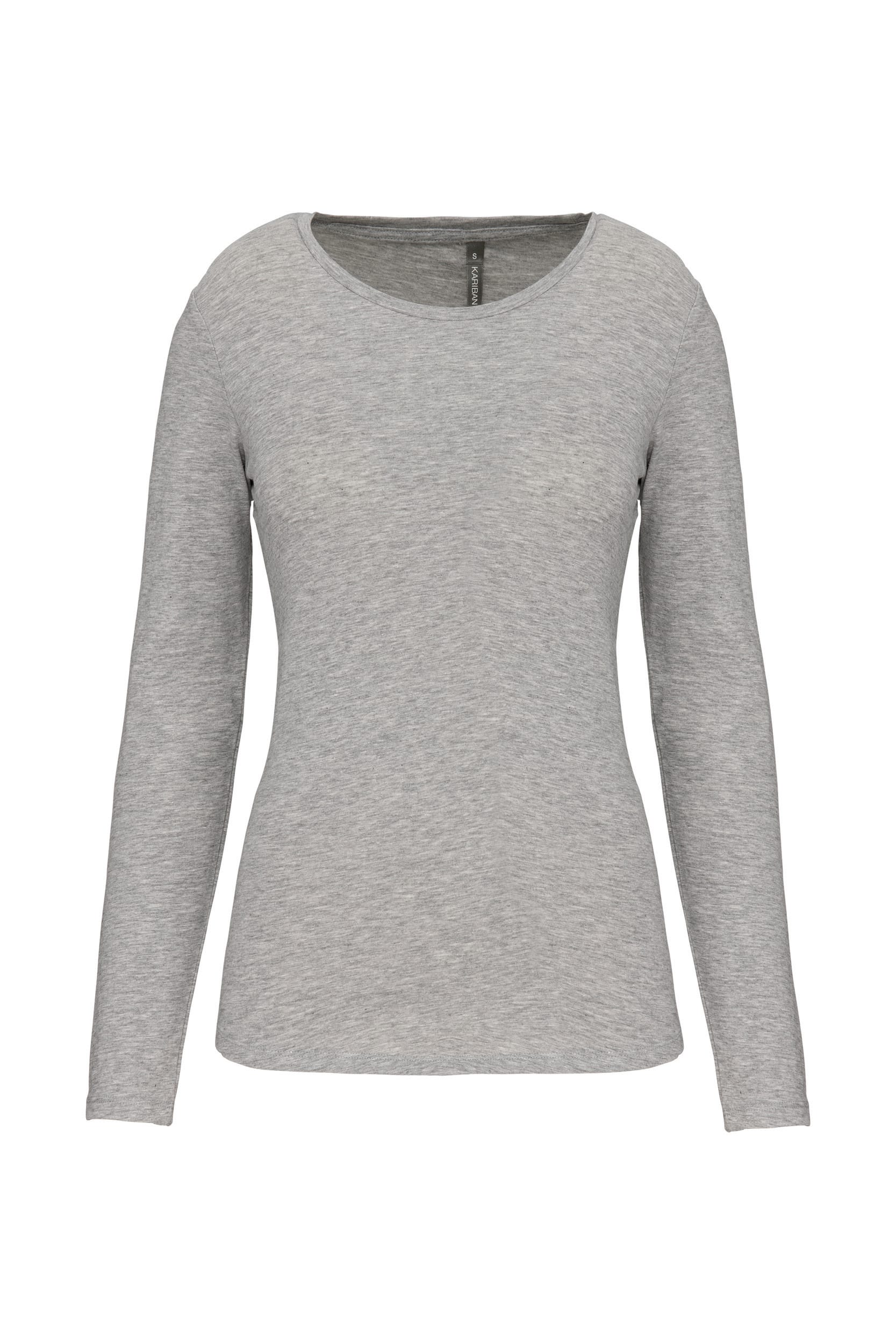 Dames-T-shirt ronde hals lange mouwen