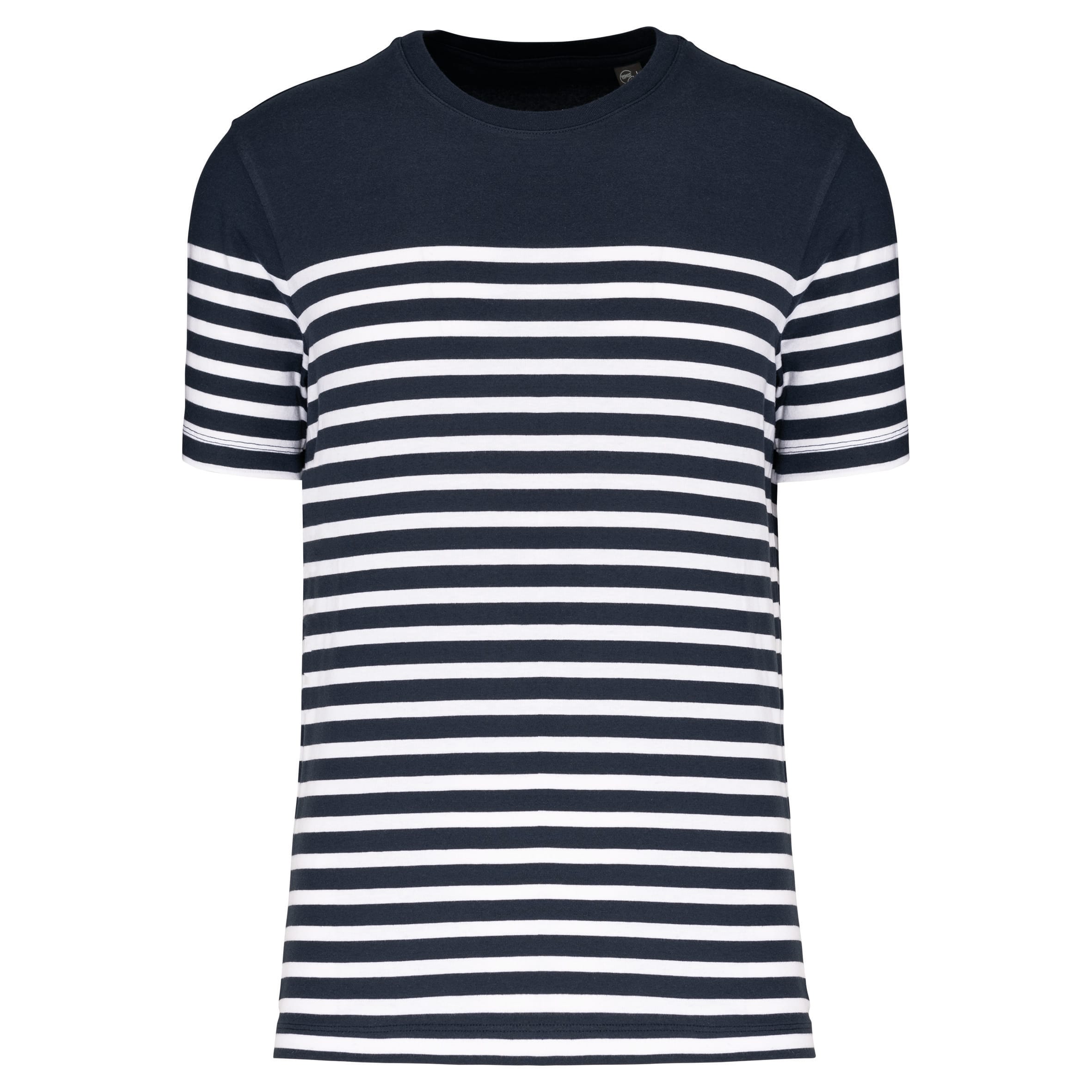 Marine-T-shirt ronde hals Bio heren